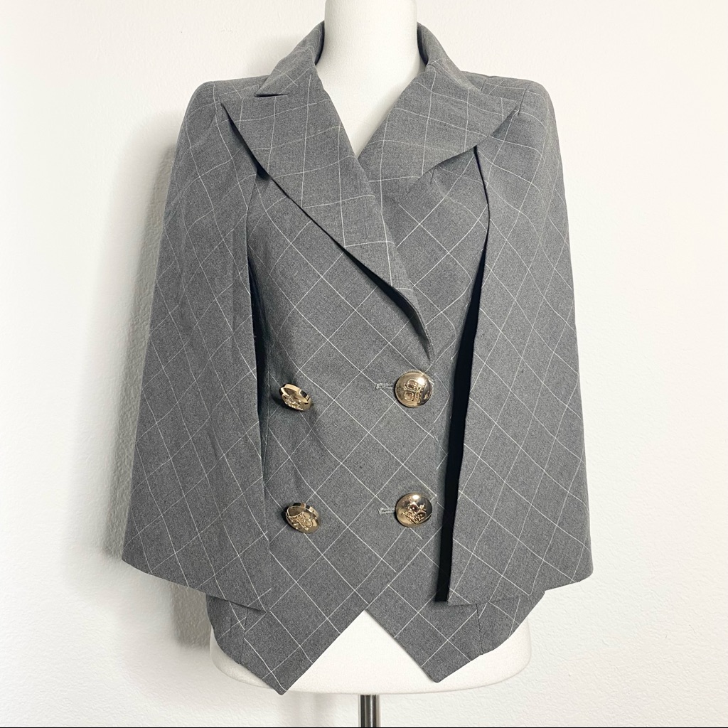 Gray Blazer Cape/Jacket